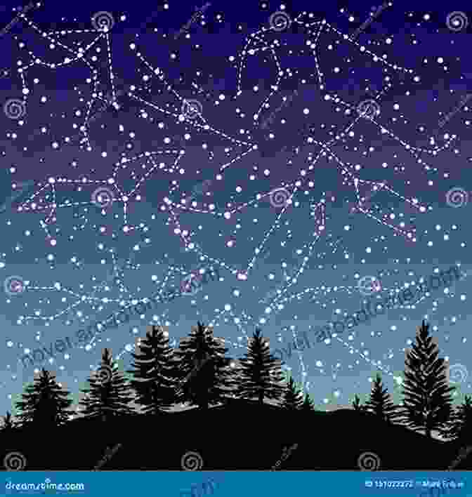 A Beautiful Illustration Of A Starry Night Sky With Constellations And Shooting Stars ABC Of Space: A Rhyming Children S Picture About Astronomy