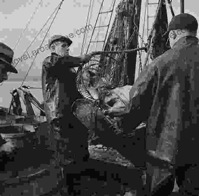 A Black And White Photograph Of A Group Of Fishermen Unloading Their Catch On The Docks In Cordova, Alaska, In August 1971. The Image Conveys The Hard Work And Dedication Of The Town's Fishing Community. Stan Douglas: Abbott And Cordova 7 August 1971