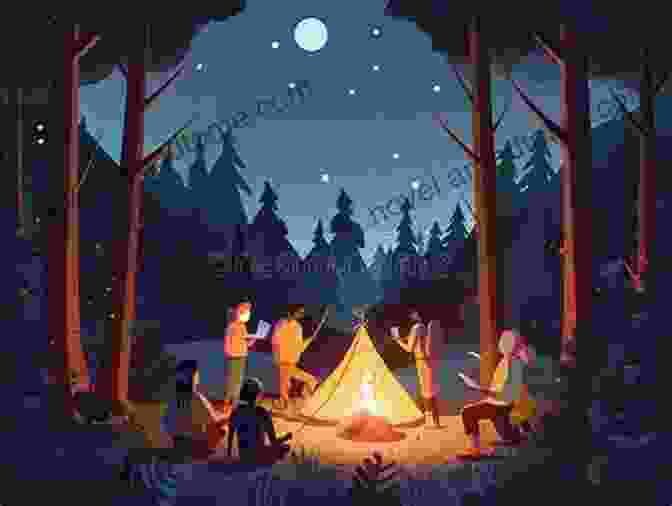 A Charming Illustration Of People Gathered Around A Campfire, Gazing Up At The Starry Sky And Sharing Stories ABC Of Space: A Rhyming Children S Picture About Astronomy