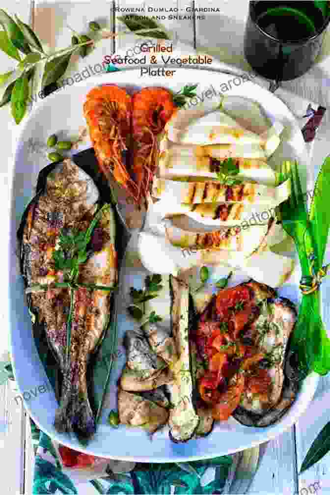 A Colorful Plate Of Mediterranean Food, Including Grilled Fish, Vegetables, And Whole Grains. The New Mediterranean Epilepsy Diet Cookbook: Easy To Make Recipes To Manage Seizure Anxiety Depression