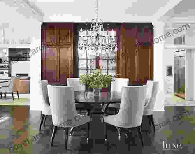 A Dining Room Decorated In Ivory And White With A Dramatic Chandelier Designing In Ivory And White: Suzanne Perron Gowns From The Inside Out (Southern Literary Studies)