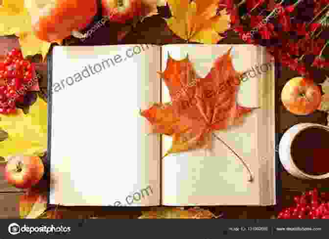 A Page From The Book Featuring A Vibrant Scene Of Autumn Leaves And Animals The First Day Of Fall: A Seasonal Counting