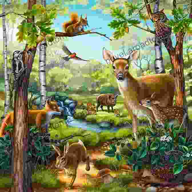 A Vibrant Illustration Of A Green Forest With Lush Trees And Animals. Let S Learn Colors A For Children Age 2+ Starting To Learn Colors