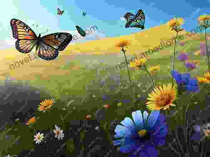 A Vibrant Meadow Filled With Butterflies Fluttering Amidst Wildflowers Butterfly Gardening: The North American Butterfly Association Guide