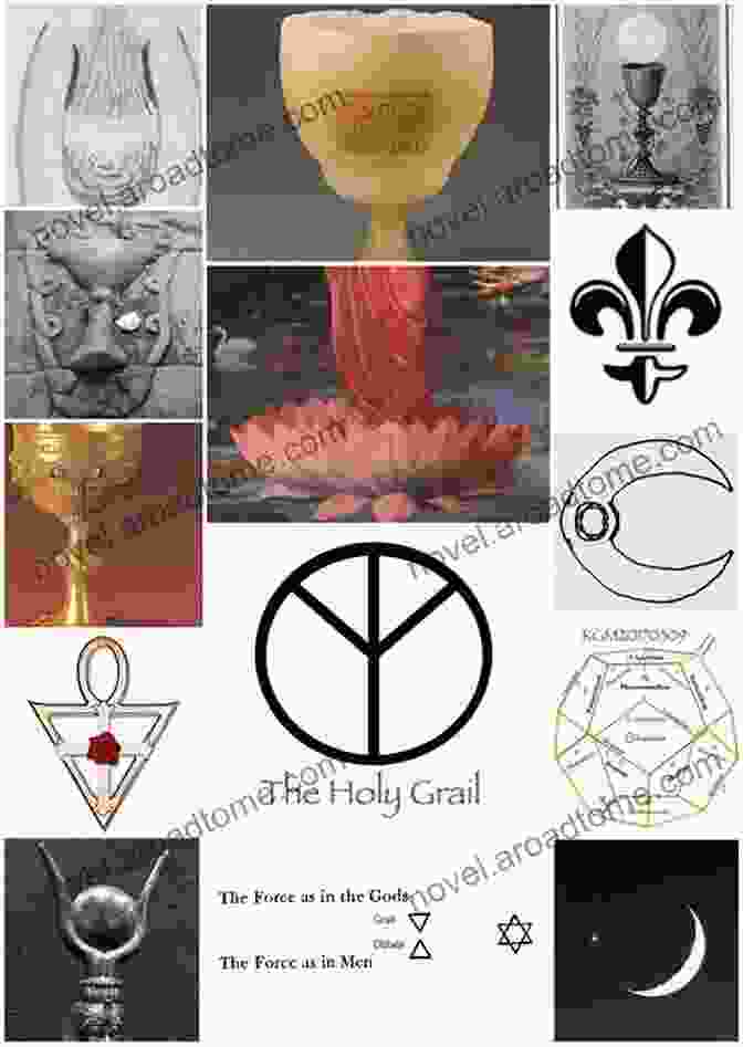 Image Of The Holy Grail Surrounded By Symbols Of Secret Societies, Such As Freemasons And Rosicrucians The Mysteries Of Initiation: From Isis To The Holy Grail