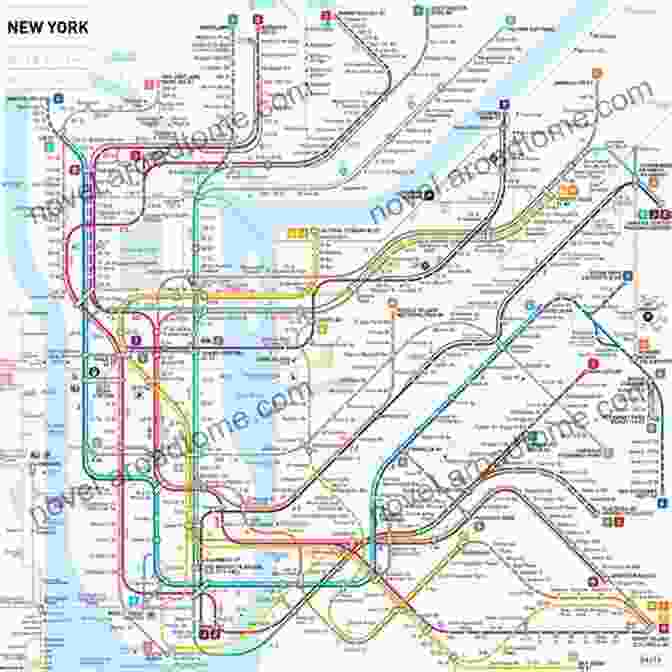 Intricate Subway Map Of New York City NYC Manhattan Brooklyn Street Maps Subway