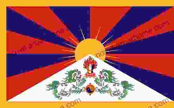 The Tibetan Flag, With Its Snow Lion On A Blue Background, Symbolizing The Country's Spiritual And Cultural Identity. With Mounted Infantry In Tibet